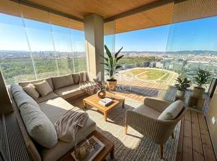 Spektakulärer Weitblick auf Prater und Donau – Eckwohnung mit Wintergarten und Terrassen im 25. Stock, 2690000 €, Immobilien-Wohnungen in 1020 Leopoldstadt