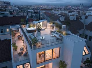Historischer Charme, moderne Eleganz: Luxus Dachgeschosswohnung auf einer Ebene mit zusätzlicher Terrasse, 1249000 €, Immobilien-Wohnungen in 1090 Alsergrund Historischer Charme, moderne Eleganz: Luxus Dachgeschosswohnung auf einer Ebene mit zusätzlicher Terrasse, 1249000 €, Immobilien-Wohnungen in 1090 Alsergrund