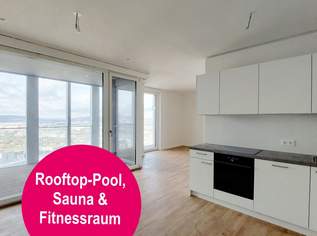 ERSTBEZUG mit WEITBLICK I 11 Minuten zum STEPHANSPLATZ I POOL, FITNESS, SAUNA, 1940 €, Immobilien-Wohnungen in 1220 Donaustadt