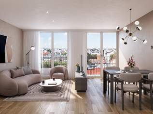 Urbanes Leben spüren. Nachhaltig wohnen, modern wachsen., 319000 €, Immobilien-Wohnungen in 1150 Rudolfsheim-Fünfhaus
