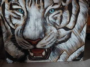 Tigerbild auf Leinwand, 15 €, Haus, Bau, Garten-Geschirr & Deko in 5340 Abersee