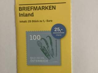 4 Stück postfrische Briefmarkensets (BMS25 mit 25 Stück) mit 25 à 1EUR Briefmarken "Fuhrmannsbesteck - Bad Ischl" um 80% des Nominalwertes, 80 €, Marktplatz-Sammlungen & Haushaltsauflösungen in 1140 Penzing