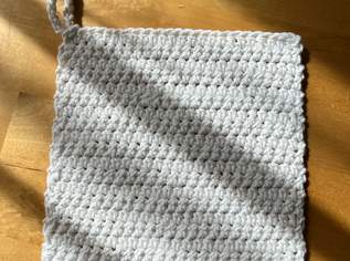 Handgemachter gehäkelter Topflappen - Weiß, Baumwolle Handgemachter gehäkelter Topflappen - Weiß, Baumwolle