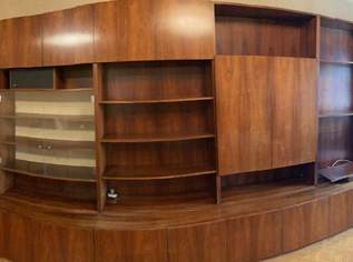 Mid-Century Wohnwand, 6 m, 60er/70er Jahre – XXL Schrankwand, 350 €, Haus, Bau, Garten-Möbel & Sanitär in 1220 Donaustadt