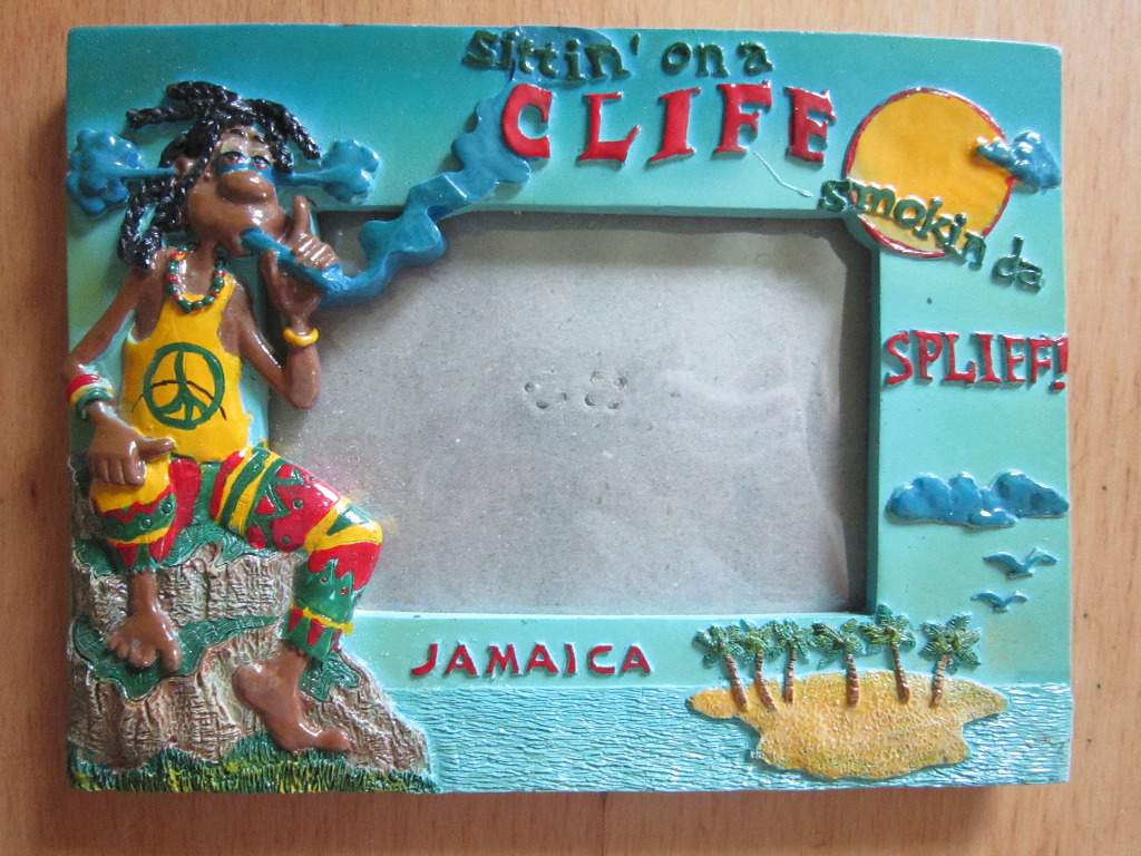 Jamaica Bilderrahmen - Reggae Style - Gesamtmaß : 17cm x 12,7cm