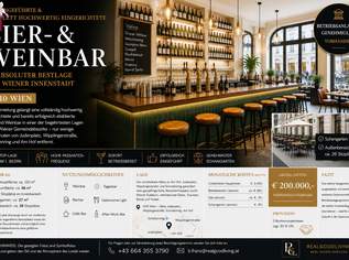 Exklusive Bier- & Weinbar in Toplage der Wiener Innenstadt – 1010 Wien, 2850 €, Immobilien-Gewerbeobjekte in 1010 Innere Stadt Exklusive Bier- & Weinbar in Toplage der Wiener Innenstadt – 1010 Wien, 2850 €, Immobilien-Gewerbeobjekte in 1010 Innere Stadt