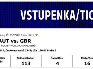 IIHF Eishockey WM 2024 Prag 21.05.2024, 12:20 Uhr, 2 x 1 Ticket AUT vs. GBR
