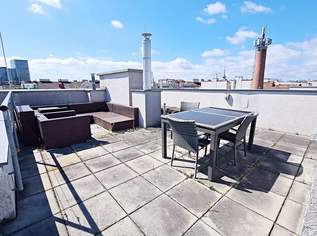 TERRASSENHIT, U1-NÄHE, 84 m2 Dachgeschoß mit 30 m2 Terrasse, 2 Zimmer, Wohnküche, 2 Bäder, Parketten, Viktorgasse, 1799.99 €, Immobilien-Wohnungen in 1040 Wieden