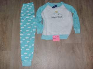 Mädchen-Pyjama Gr.134-140, türkis/weiß,  neu, 30 €, Kindersachen-Kindermode in 9761 Amberg