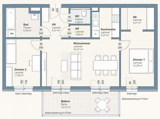 Großzügige 3-Zimmer-Wohnung mit Balkon, 912.2 €, Immobilien-Wohnungen in 8020 