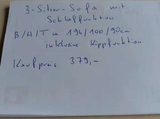 Schlafsofa mit Bett und Kippfunktion 