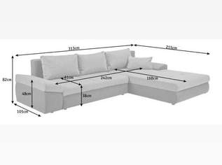 DRINGEND WEG! ECKSOFA in Webstoff Anthrazit, Dunkelgrau