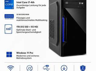 Desktop-PC i7-4790, RAM 32 GB, SSD 512 GB + HDD 512 GB, 480 €, Marktplatz-Computer, Handys & Software in 2620 Gemeinde Neunkirchen