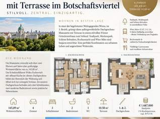 Exklusive DG-Maisonette mit Terrasse im Botschaftsviertel – 145,89 m² Wohnfläche, 1687000 €, Immobilien-Wohnungen in 1030 Landstraße