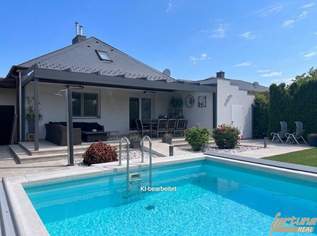 Grünruhelage, alles auf einer Ebene, mit Pool und Garage, 678000 €, Immobilien-Häuser in 1220 Donaustadt