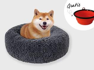 Kuschelbett + gratis Napf Kuschelbett (Ø 80cm, dunkelgrau)
