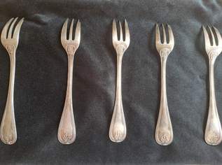 5 Christofle Malmaison Frankreich – versilberte Dessertgabeln – Art Déco – ca. 1935–1980, 145 €, Marktplatz-Antiquitäten, Sammlerobjekte & Kunst in Tschechien