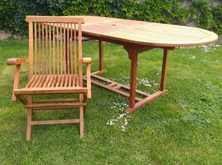 Gartengarnitur Massivholz Tisch + 6 Sessel zu verkaufen, 550 €, Haus, Bau, Garten-Balkon & Garten in 2474 Walchen