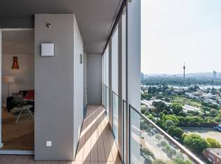 Wohnen mit Skyline-Flair – Rooftop Pool & Fitness bei der U1, 1695 €, Immobilien-Wohnungen in 1220 Donaustadt