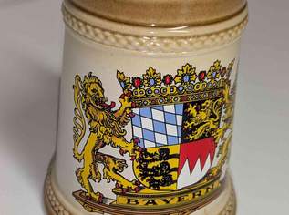  Bierkrug mit Bayern Motiv, 19 €, Marktplatz-Antiquitäten, Sammlerobjekte & Kunst in 4675 Weibern
