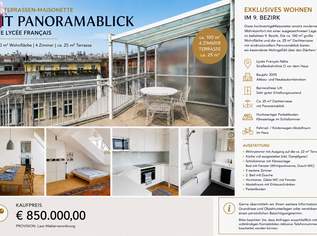 Exklusive Dachterrassen-Maisonette mit Panoramablick im 9. Bezirk, 850000 €, Immobilien-Wohnungen in 1090 Alsergrund
