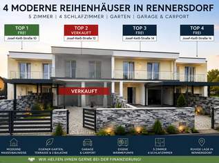 Drei moderne Reihenhäuser mit 4 Schlafzimmern, Garten, Garage und Carport – Erstbezug in Rennersdorf, 360000 €, Immobilien-Häuser in 3200 Rennersdorf Drei moderne Reihenhäuser mit 4 Schlafzimmern, Garten, Garage und Carport – Erstbezug in Rennersdorf, 360000 €, Immobilien-Häuser in 3200 Rennersdorf