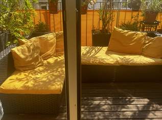 Garten Lounge / Polyrattan Sitzgarnitur mit gelben Kissen - gebraucht, 70 €, Haus, Bau, Garten-Balkon & Garten in 1020 Leopoldstadt