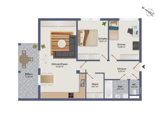 Vermietete Anlegerwohnung in Leutschach!, 129000 €, Immobilien-Wohnungen in 8463 Leutschach an der Weinstraße