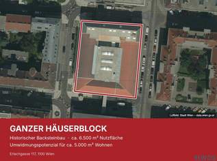 GANZER HÄUSERBLOCK | Historischer Backsteinbau mit ca. 6.500 m² Nutzfläche | Umwidmungspotenzial für ca. 5.000 m² Wohnen | Hauptbahnhof in ca. 10 Minuten, 12700000 €, Immobilien-Gewerbeobjekte in 1100 Favoriten GANZER HÄUSERBLOCK | Historischer Backsteinbau mit ca. 6.500 m² Nutzfläche | Umwidmungspotenzial für ca. 5.000 m² Wohnen | Hauptbahnhof in ca. 10 Minuten, 12700000 €, Immobilien-Gewerbeobjekte in 1100 Favoriten