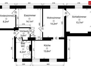 Ein Zuhause zum Verlieben: lichtdurchflutete Räume, ein durchdachter Grundriss & viel Platz für Familien – teilsanierte 4-Zimmer-Wohnung mit sonnigem Weitblick!, 617.67 €, Immobilien-Wohnungen in 4400 Steyr