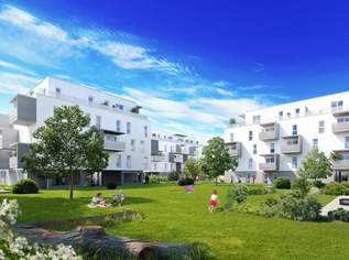 Wohnen im Park: Neue 3-Raum Eigentumswohnung mit Kühlung direkt im Stadtzentrum, 372200 €, Immobilien-Wohnungen in 4050 Traun