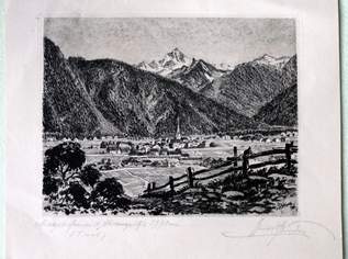 Zeichnung von Mayrhofen im Zillertal ca 1910