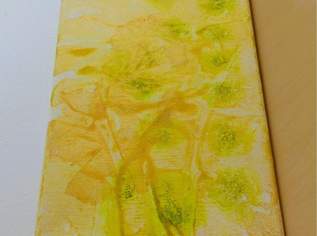 GOLD UND GRÜN, Dekorationsbild, Acrylbild 24x18x2 cm