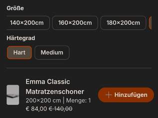 Emma One + Matratze mit massiven Lattenrost Metall wie neu 