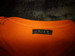 Amisu Shirt Gr. 42 in Orange mit Aufdruck