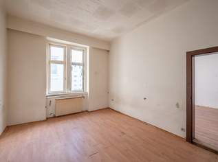 **Hannovermarkt** Renovation Opportunity: 3-Room Period Apartment with Approved Balcony and Airbnb Potentia, 274900 €, Immobilien-Wohnungen in 1200 Brigittenau