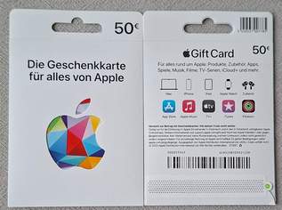 2 x 50 € Apple Gift Card, 90 €, Marktplatz-Computer, Handys & Software in 1220 Donaustadt