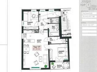 Ruhig gelegene 3-Zimmer-Wohnung mit Balkon in Pillichsdorf, 1068.18 €, Immobilien-Wohnungen in 2211 Pillichsdorf