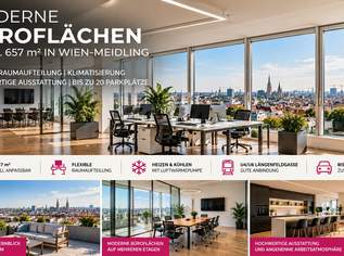 MODERNE BÜROFLÄCHEN BIS CA. 657 m² IN WIEN-MEIDLING | FLEXIBLE RAUMAUFTEILUNG | DACHTERRASSEN MIT STEPHANSDOMBLICK | KLIMATISIERUNG | PARKPLÄTZE, 0 €, Immobilien-Gewerbeobjekte in 1120 Meidling MODERNE BÜROFLÄCHEN BIS CA. 657 m² IN WIEN-MEIDLING | FLEXIBLE RAUMAUFTEILUNG | DACHTERRASSEN MIT STEPHANSDOMBLICK | KLIMATISIERUNG | PARKPLÄTZE, 0 €, Immobilien-Gewerbeobjekte in 1120 Meidling