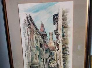 Aquarell " Die Altstadt" 20. Jhd signiert gerahmt 60x40 cm, 49 €, Haus, Bau, Garten-Geschirr & Deko in 1220 Donaustadt Aquarell " Die Altstadt" 20. Jhd signiert gerahmt 60x40 cm, 49 €, Haus, Bau, Garten-Geschirr & Deko in 1220 Donaustadt