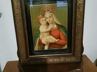 Madonna auf Glas um 1900, 100 €, Marktplatz-Antiquitäten, Sammlerobjekte & Kunst in 2620 Gemeinde Neunkirchen