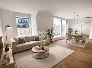 Erstbezug im DG: 2 Zimmer mit 10 m² Terrasse nahe U4, 427800 €, Immobilien-Wohnungen in 1120 Meidling