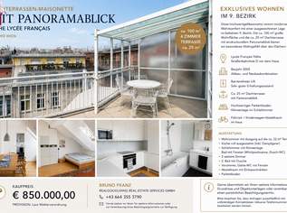 Exklusive Dachterrassen-Maisonette mit Panoramablick im 9. Bezirk, 850000 €, Immobilien-Wohnungen in 1090 Alsergrund Exklusive Dachterrassen-Maisonette mit Panoramablick im 9. Bezirk, 850000 €, Immobilien-Wohnungen in 1090 Alsergrund