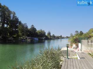 Moderner Sommer-Badebungalow mit direktem Wasserzugang auf Pachtgrund, 140000 €, Immobilien-Häuser in 2301 Gemeinde Groß-Enzersdorf