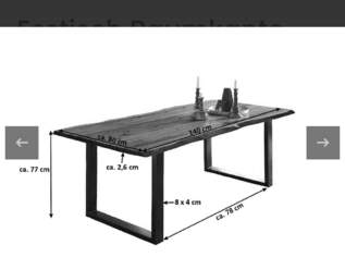 Esstisch Baumkante massiv Akazie natur 140 x 80