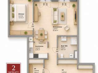 2 MONATE MIETFREI | Zentrale Traumwohnung mit Balkon, 840.82 €, Immobilien-Wohnungen in 8020 2 MONATE MIETFREI | Zentrale Traumwohnung mit Balkon, 840.82 €, Immobilien-Wohnungen in 8020