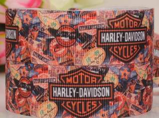 Band 25mm Harley Davidson Dekoration Meterware zum aufnähen, aufkleben..., 5 €, Haus, Bau, Garten-Geschirr & Deko in 6780 Marktgemeinde Schruns