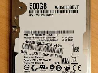 500GB HDD-Festplatte, 35 €, Marktplatz-Computer, Handys & Software in 5165 Berndorf bei Salzburg