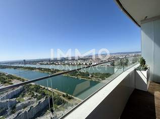 Dem Himmel so nah: Elegant möbliertes Studio im 42. Stock mit Cityblick (Pool, Gym, Spa, Lounges), 1749.86 €, Immobilien-Wohnungen in 1220 Donaustadt