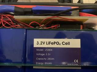 Lifepo4 Batterie, 12V, 280Ah mit EVE LF 280 Zellen, A Grade, BMS 250A mit Bluetooth 